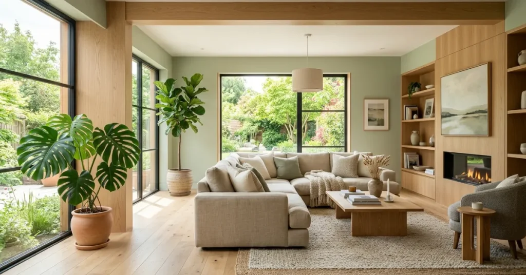 20 Green Living Room Ideas for Natural Fresh Vibes