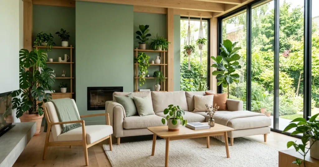 20 Green Living Room Ideas for Natural Fresh Vibes