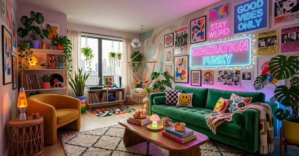 21 Funky Living Rooms Inspo for Bold Gen Z Style Look