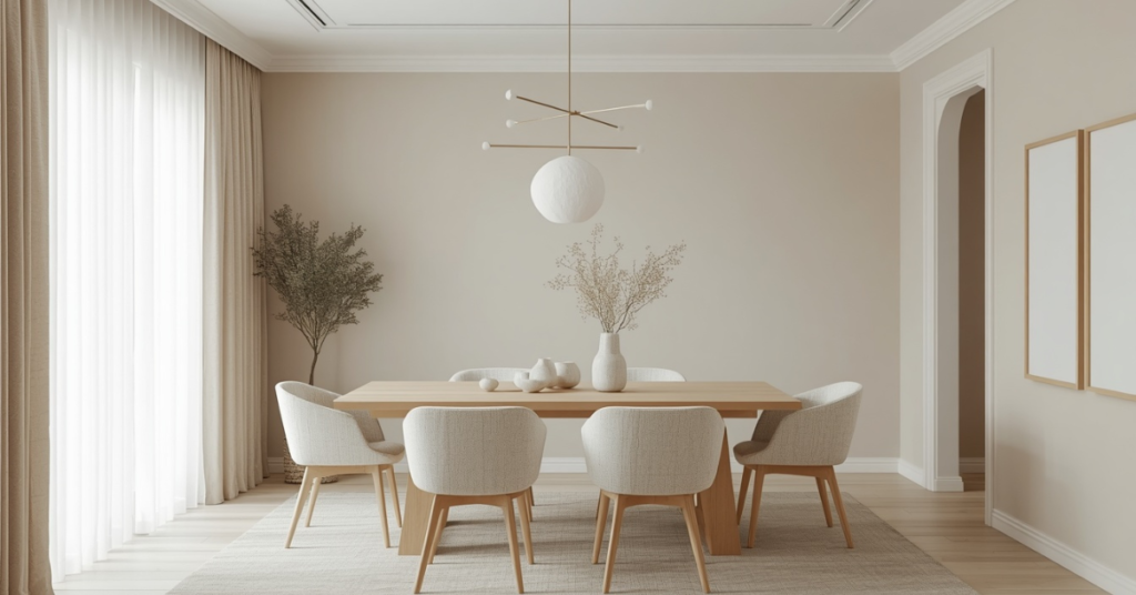Minimalist Neutral Dining Room