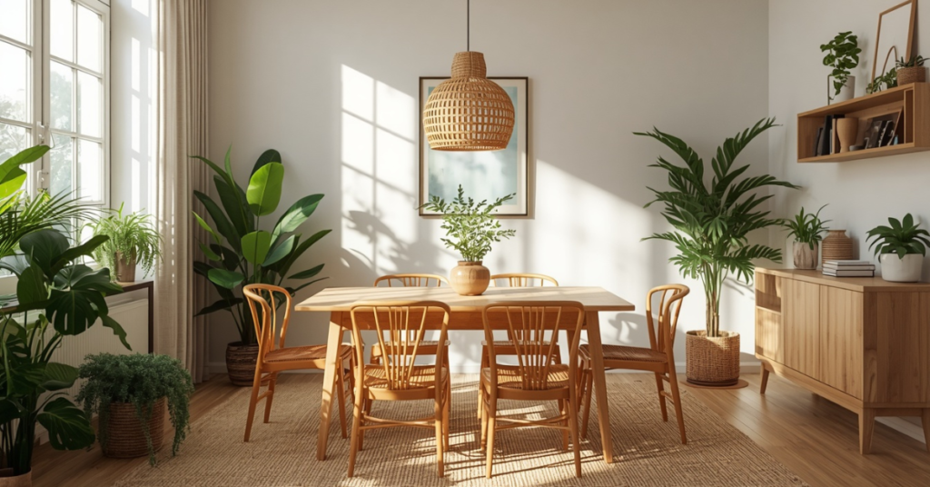 Greenery-Filled Dining Space