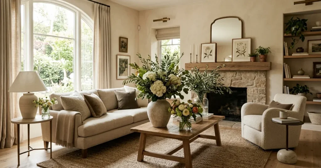 Add Fresh Flowers and Natural Greenery