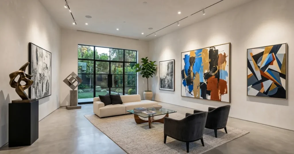 Art-Focused Luxury Living Room