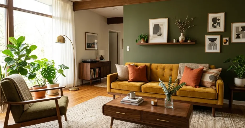 Best Colors for Mid Century Modern Living Rooms