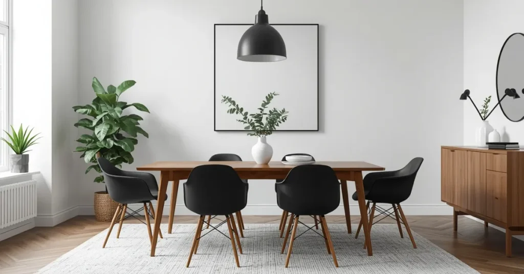 Black Accent Mid Century Dining Rooms