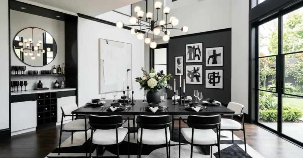 Black and White Dining Room