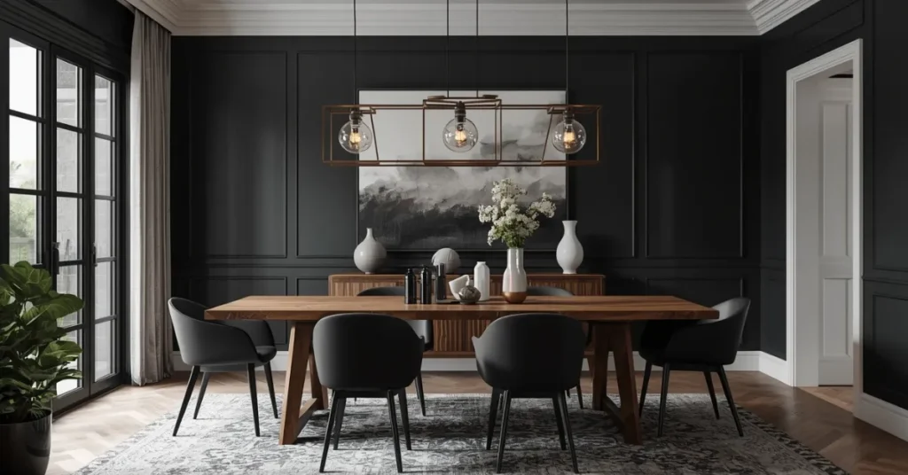 Black and Wood Contrast Style