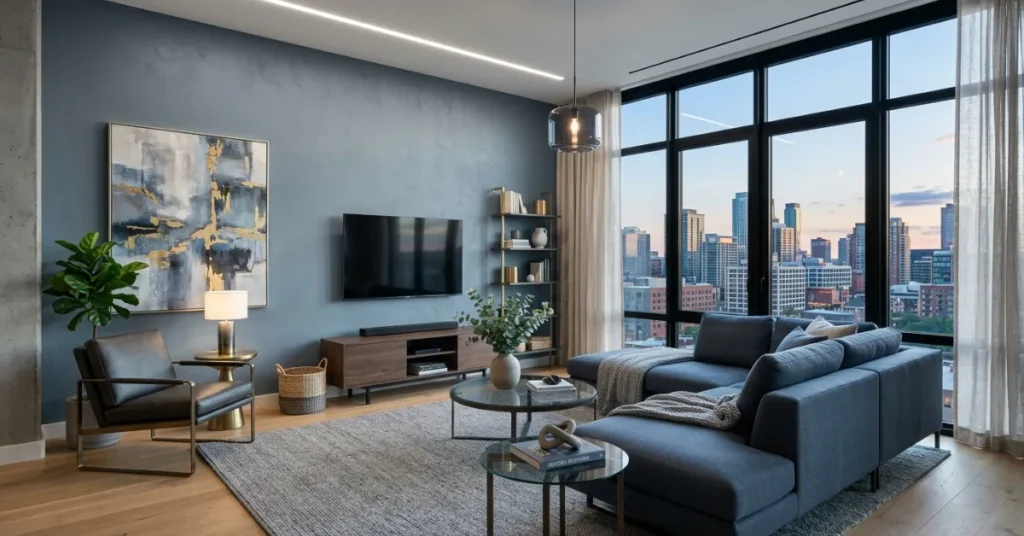 Blue Gray Contemporary Space