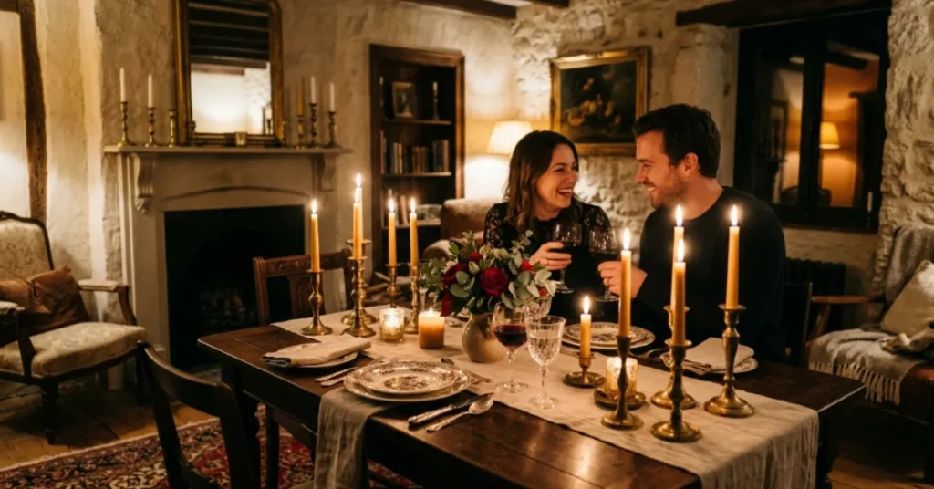 Cozy Candlelit Dining Decor