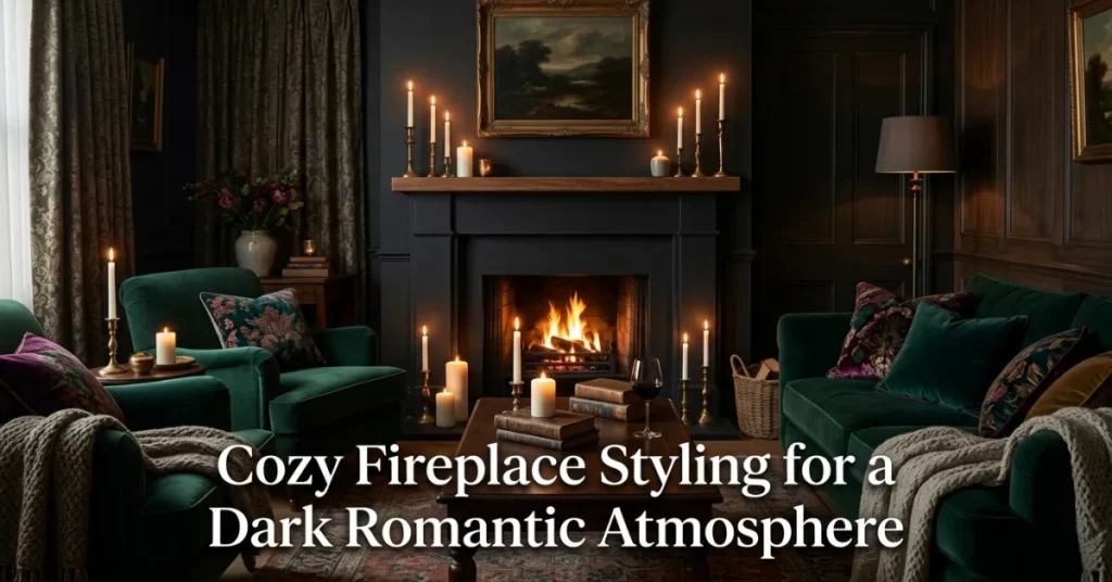 Cozy Fireplace Styling for a Dark Romantic Atmosphere