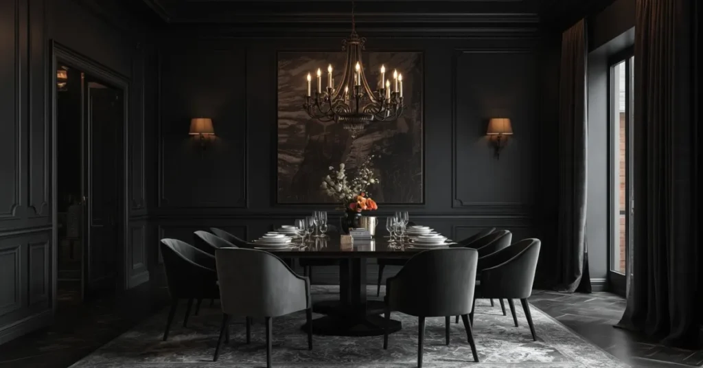  Dark Moody Dining Rooms with Luxury Energy