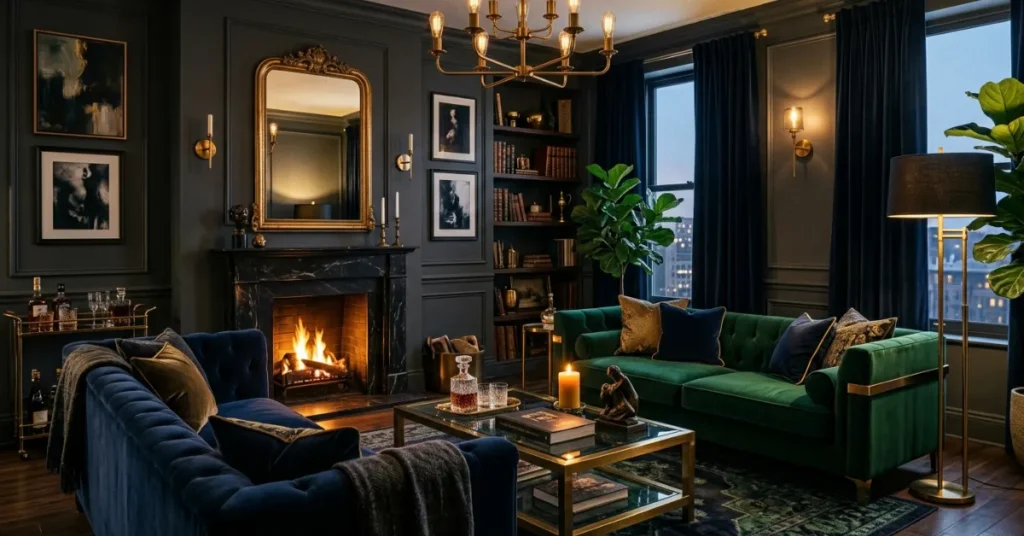 Dark Moody Luxury Living Room