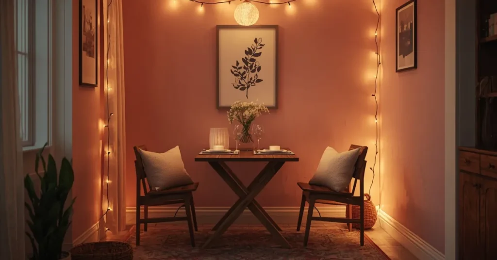 Dusty Pink Cozy Dining Corner