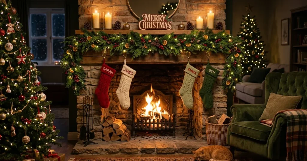 Fireplace & Mantel Christmas Decor