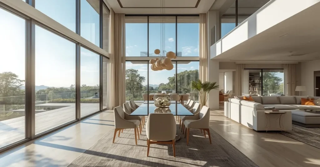  Floor-to-Ceiling Window Dining Space