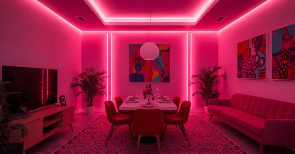 Gen Z Aesthetic Pink Dining Room