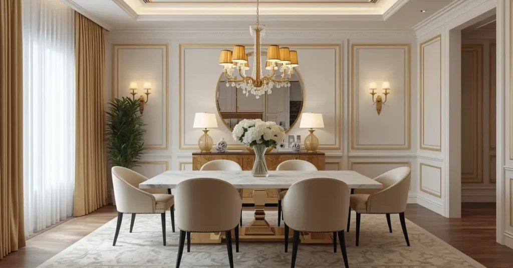 Gold Accent Dining Room