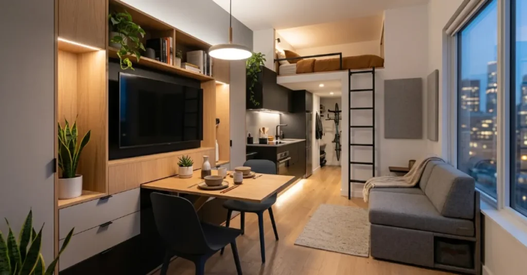 Hidden Fold-Out Dining Wall