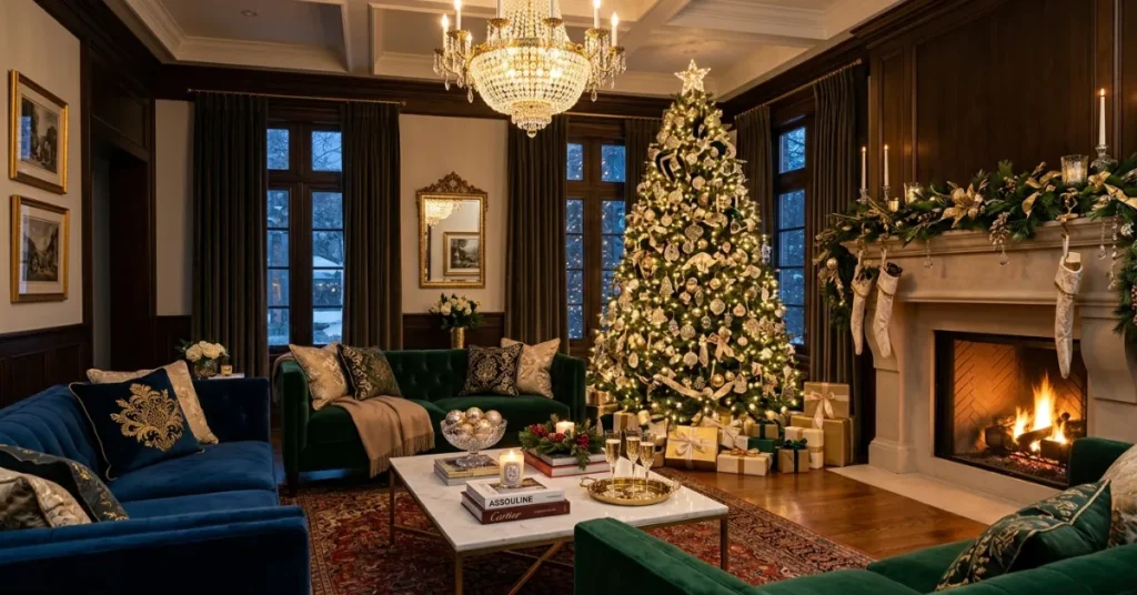 Luxury Cozy Christmas Living Room Inspo