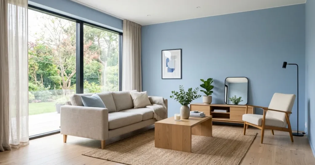 Minimalist Blue Living Room