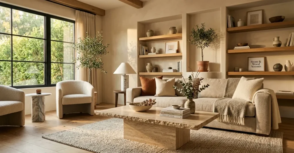 Mix Stone and Wood Accents