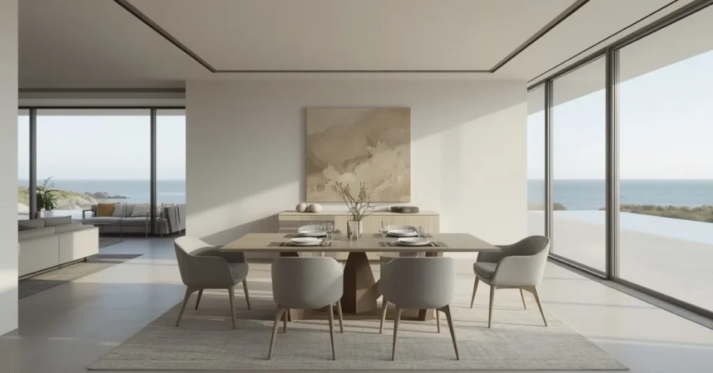 Modern Minimal Coastal Dining Rooms