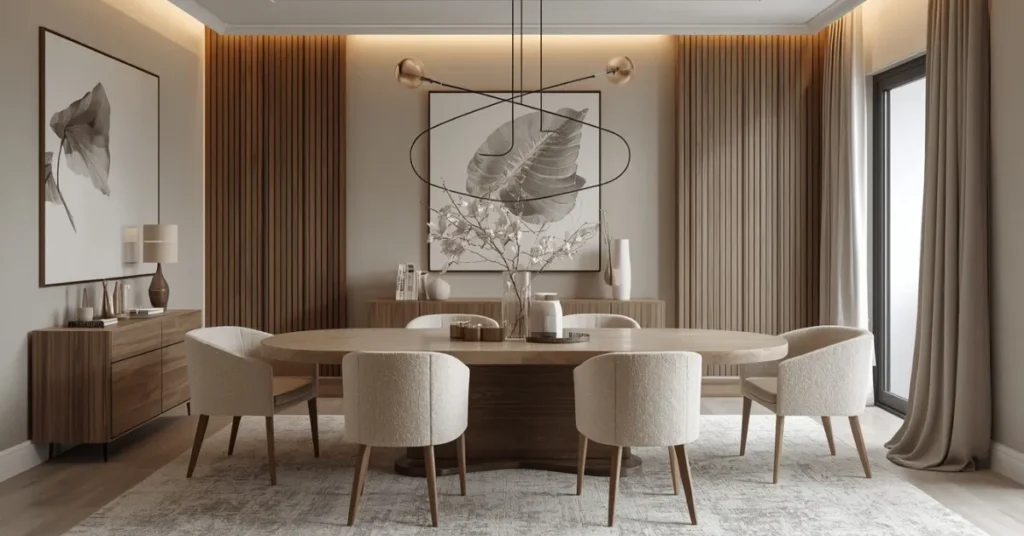 Monochrome Beige Dining Room