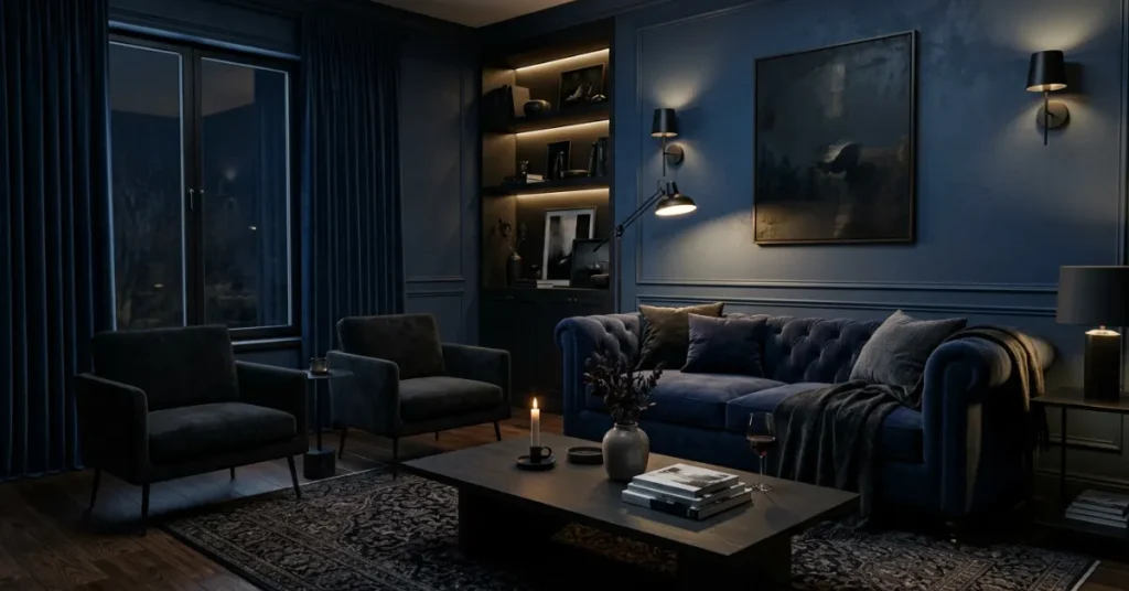 Moody Dark Blue Interior