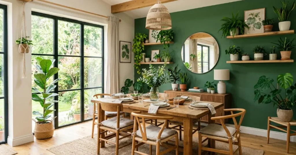 Nature-Inspired Green Dining Room