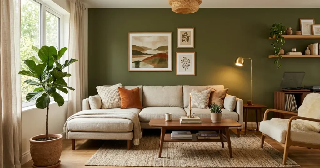 Olive Green Accent Wall