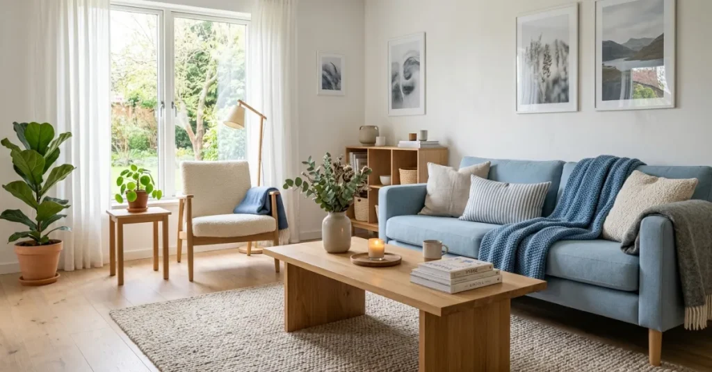 Scandinavian Blue Living Room