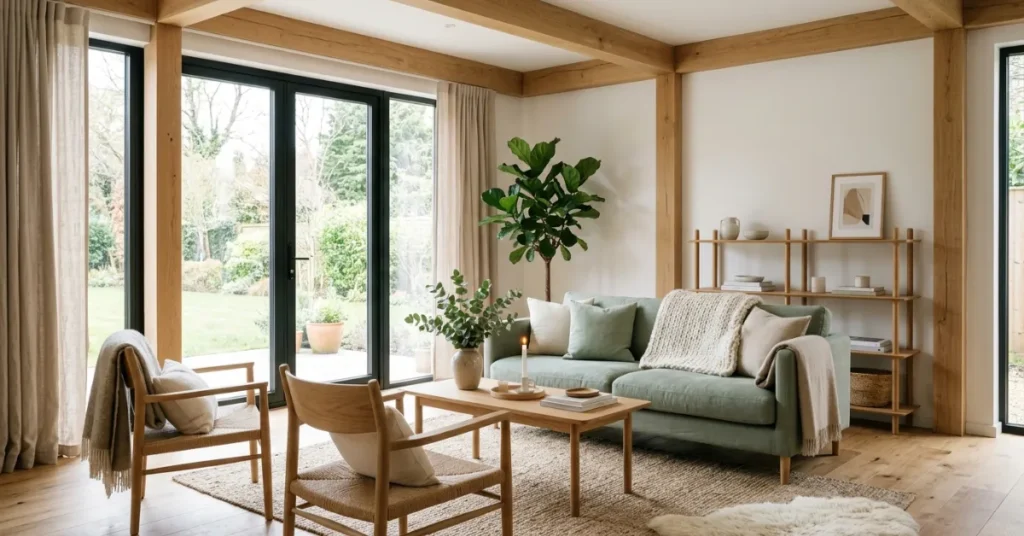 Scandinavian Green Living Room