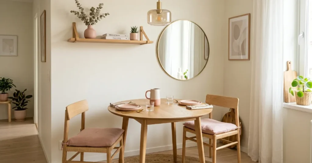Small Apartment Pink Dining Nook