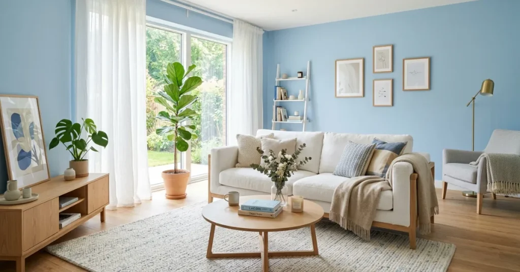 Soft Sky Blue Living Room