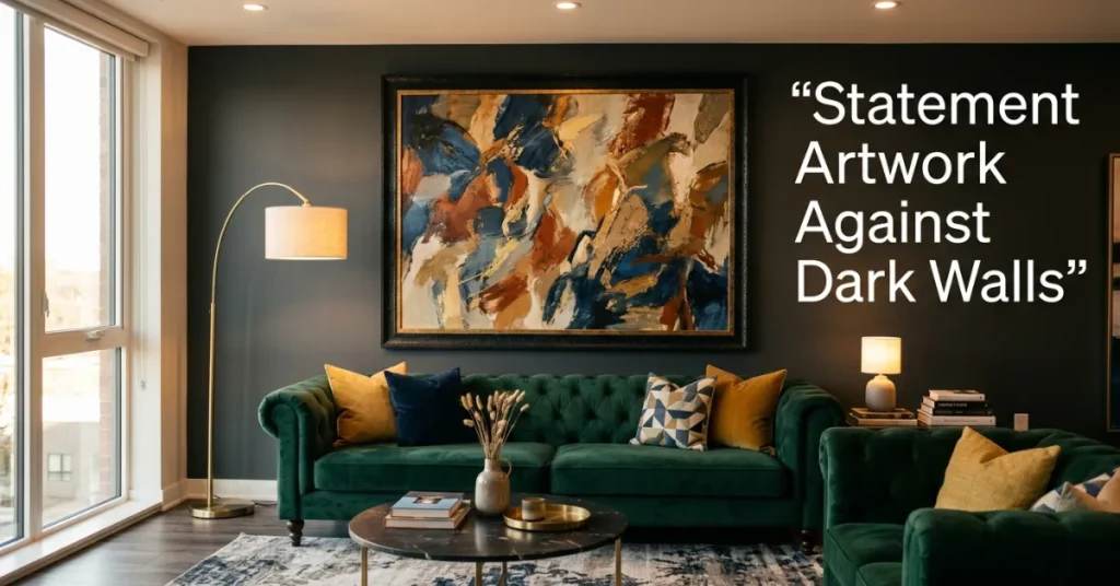 Statement Artwork Against Dark Walls