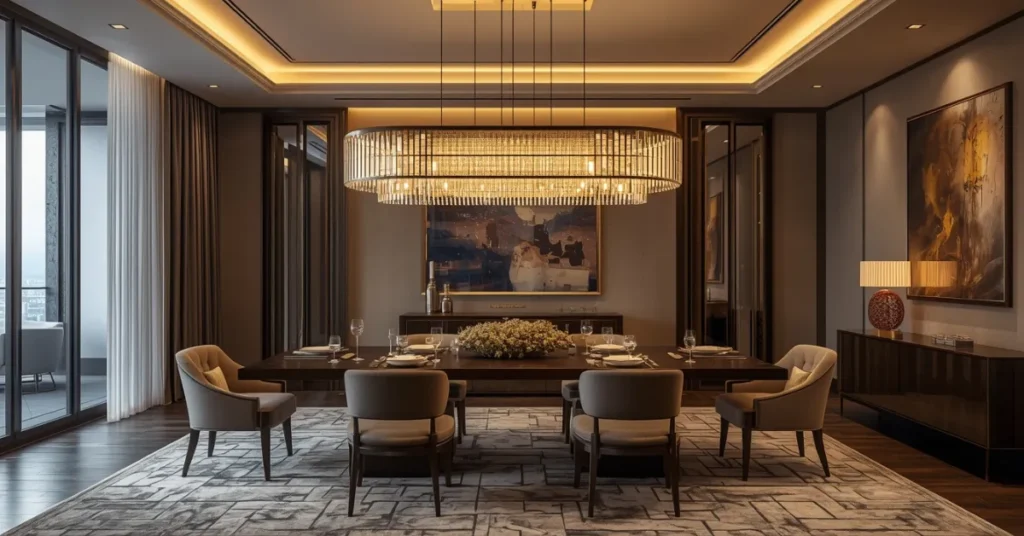 Statement Chandelier Dining Room