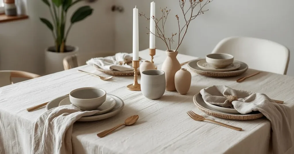 Textured Linen Table Decor