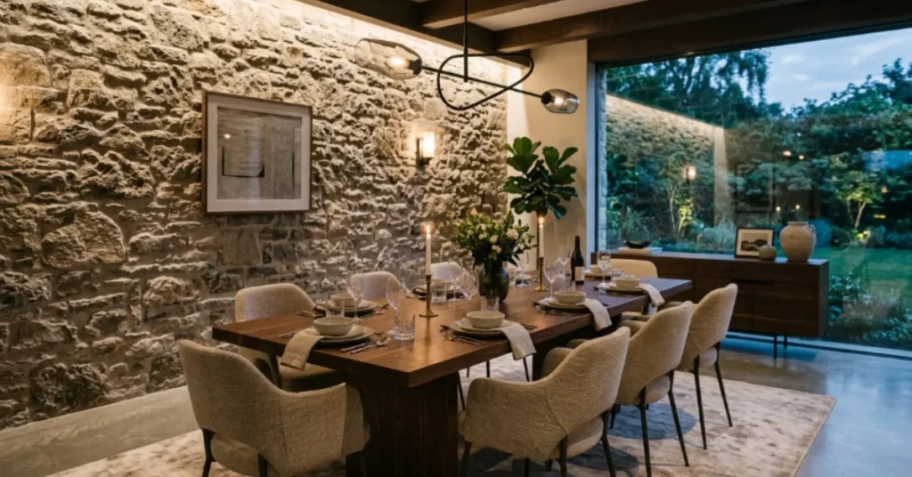Textured Wall Elegant Dining