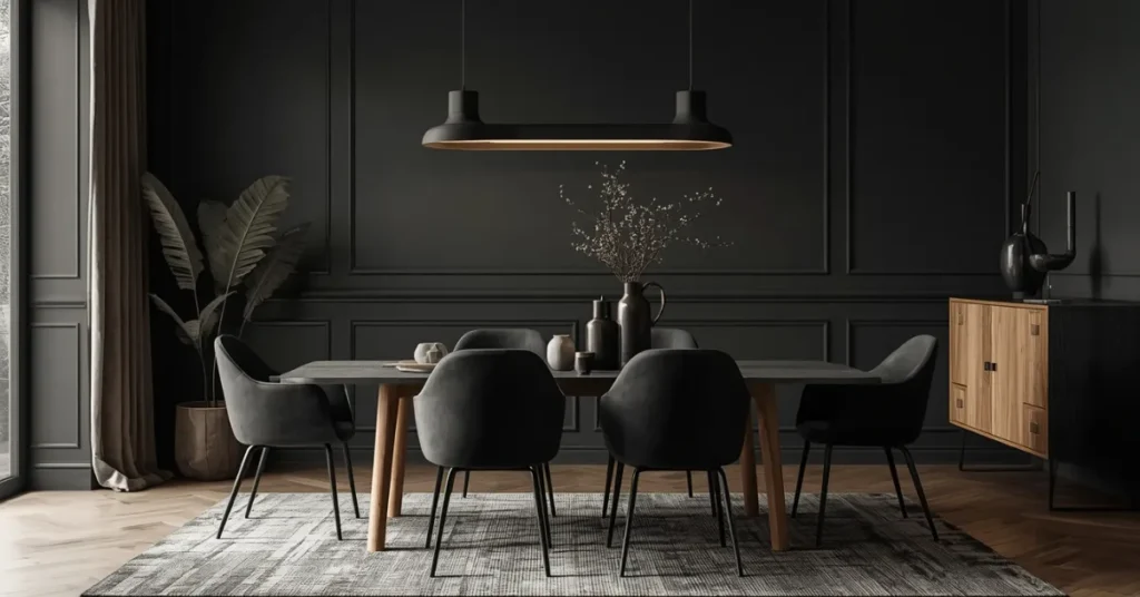 Try a Black and Wood Combination