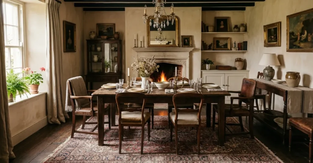 Vintage Rugs Under Dining Tables