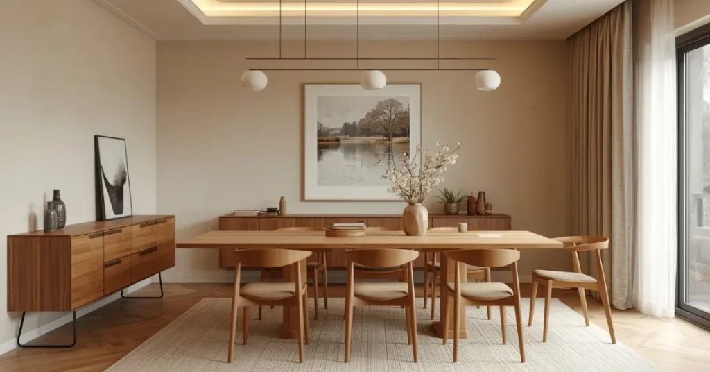 Warm Contemporary Dining Room