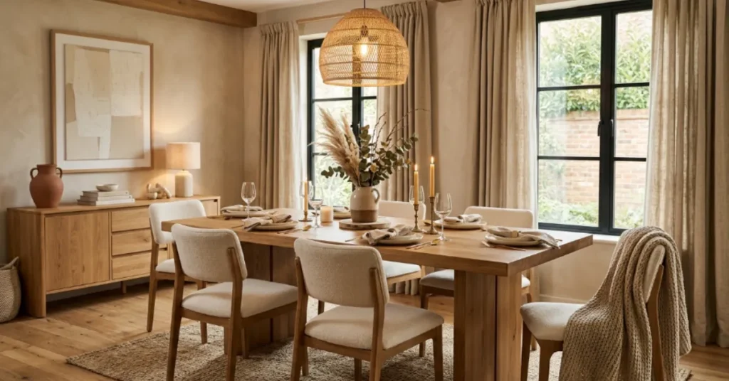 Warm Neutral Aesthetic Dining