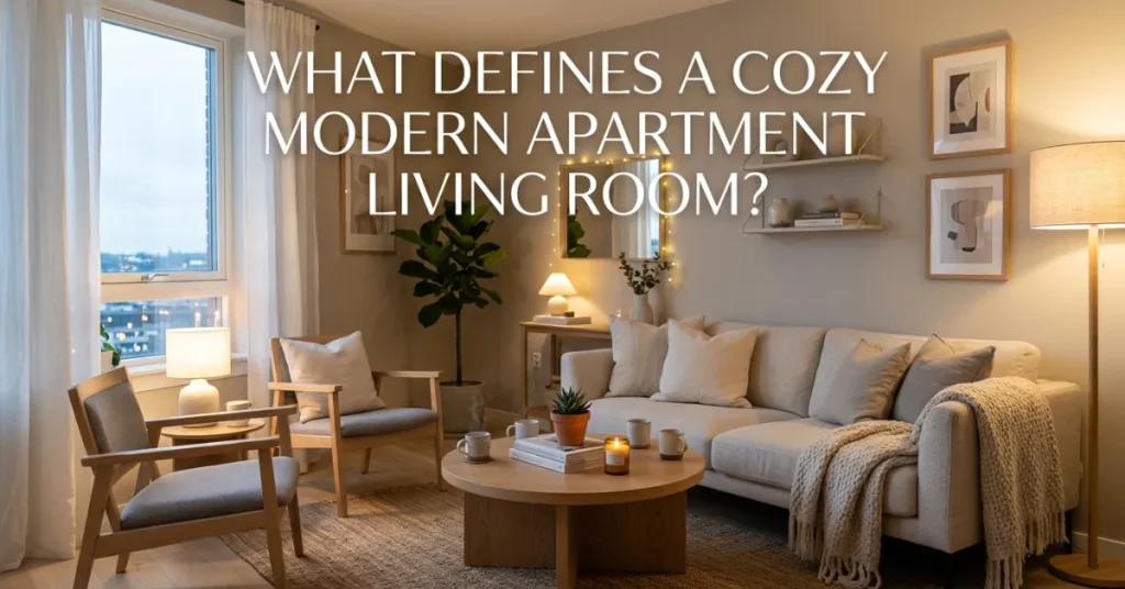 What Defines a Cozy Modern Apartment Living Room?