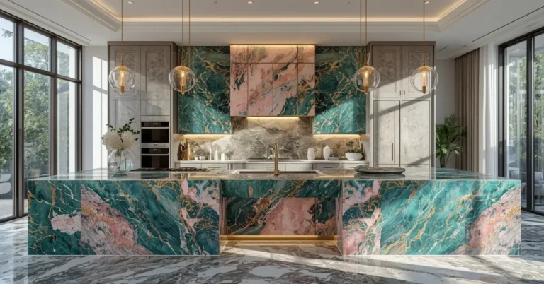22 Colorful Marble Kitchens That Feel Ultra Luxurious