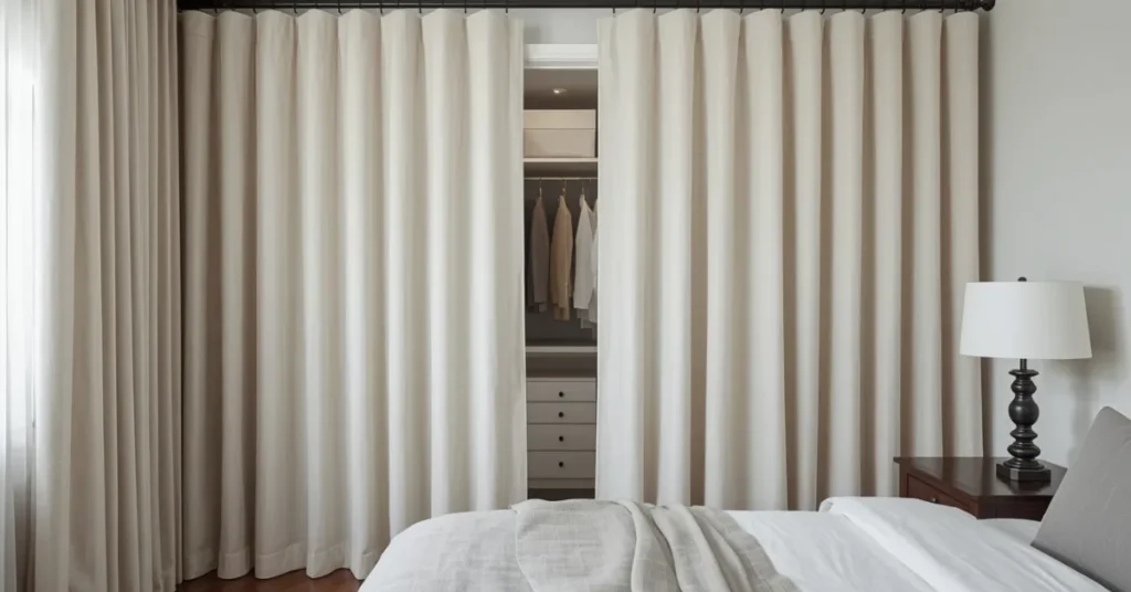 Swap Out Your Closet Doors for Curtains