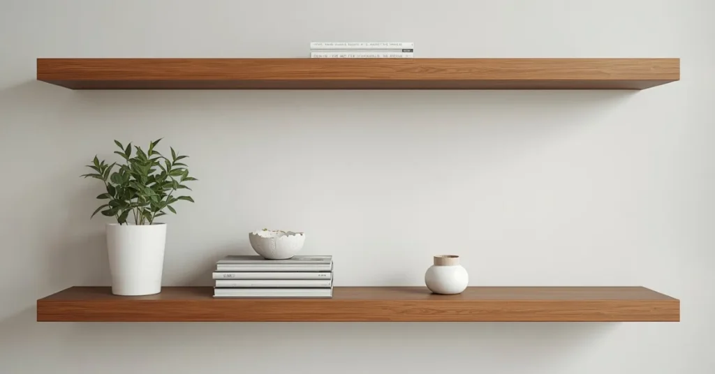  Add a Few Simple Decor Pieces to Empty Shelves