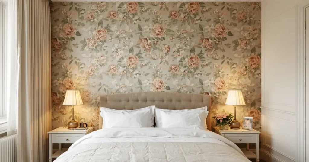 Add Wallpaper with Florals or Geometric Patterns