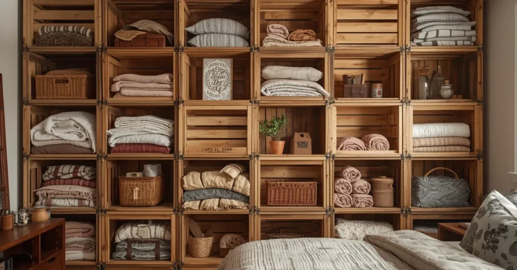 Add Wooden Crates for Rustic Storage