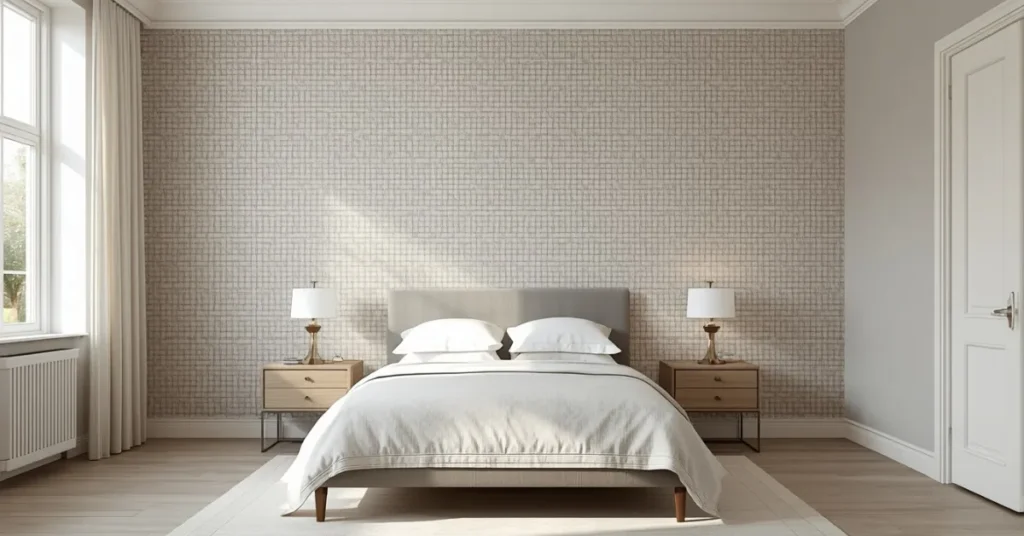 Bedroom with a Feature Wallpaper