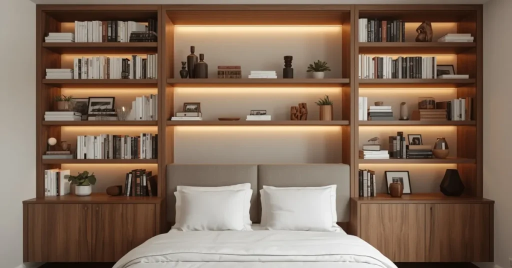  Bedroom with Built-in Shelving